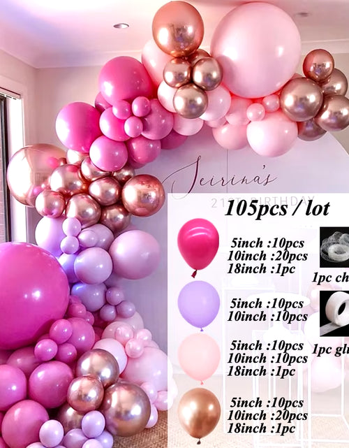 Load image into Gallery viewer, Pink Balloon Garland Arch Kit Wedding Birthday Party Decoration Baby Shower Girl Confetti Latex Pink Balloon Birthday Decor

