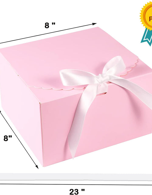 Load image into Gallery viewer, Pink Gift Boxes 10 Pack 8X8X4 Inches, Gift Boxes with Lids for Presents, Bridesmaid Proposal Box, Pink Gift Box for Birthday, Wedding, Baby Shoer, Valentine, Christmas
