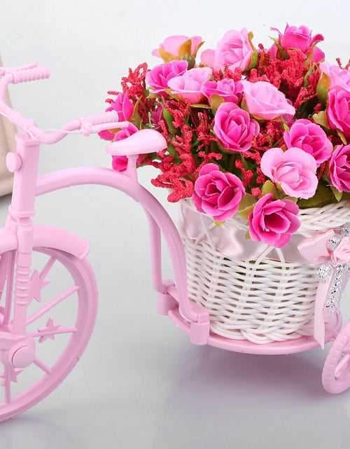 Load image into Gallery viewer, Nostalgic Bicycle Artificial Flower Decor Plant Stand (Pink)
