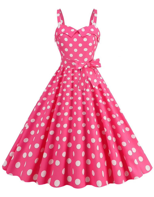 Load image into Gallery viewer, Elegant Pink Summer Plaid Dress Movie Barbi Pink Dress for Women Princess Robbie Lace-Up Dresses
