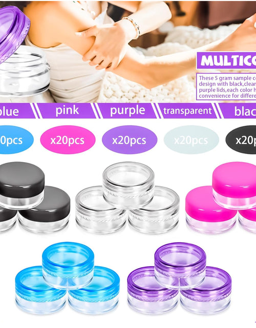 Load image into Gallery viewer, 100-Piece 5G Cosmetic Sample Jars - Empty Small Containers for Makeup, Lip Balm
