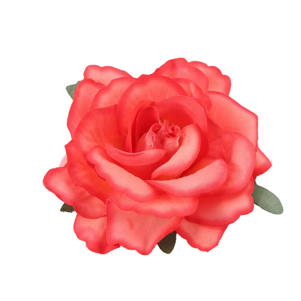 DIY Headdress Hair Accessories for Bridal Wedding Flocking Cloth Red Rose Flower Hairpin Hair Clip Wedding Party Accessories