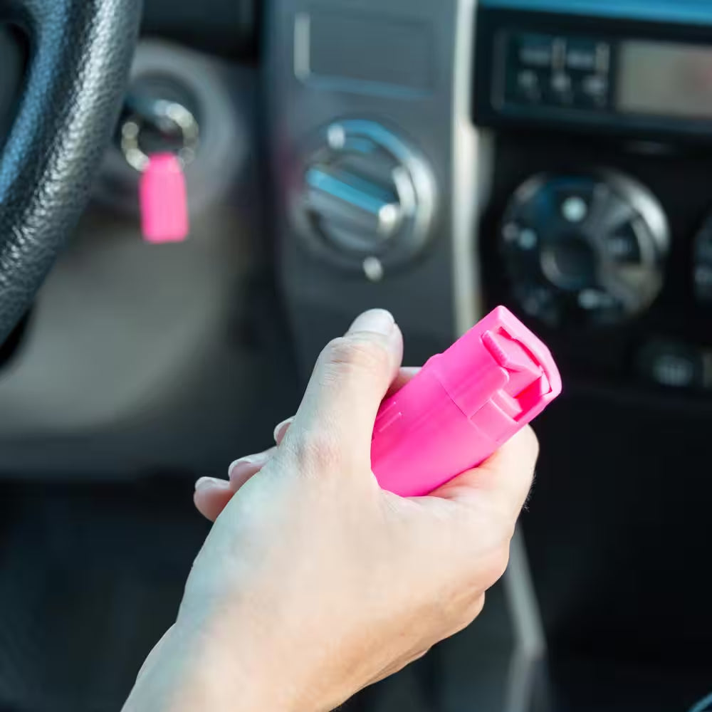 Pink Key Case Pepper Spray with Quick Release
