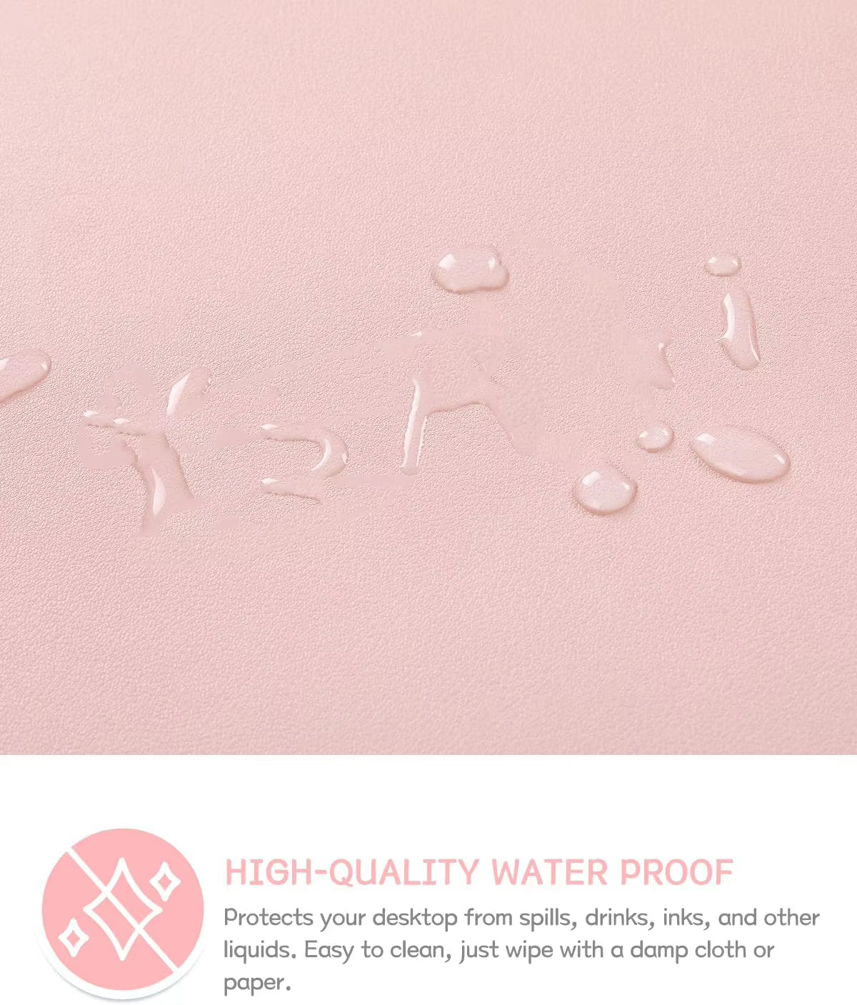 Desk Mat Waterproof PVC Mouse Pad Leather Desk Protective Cover Pink Large Computer Girls Laptop Non-Slip Gaming Keyboard Mats