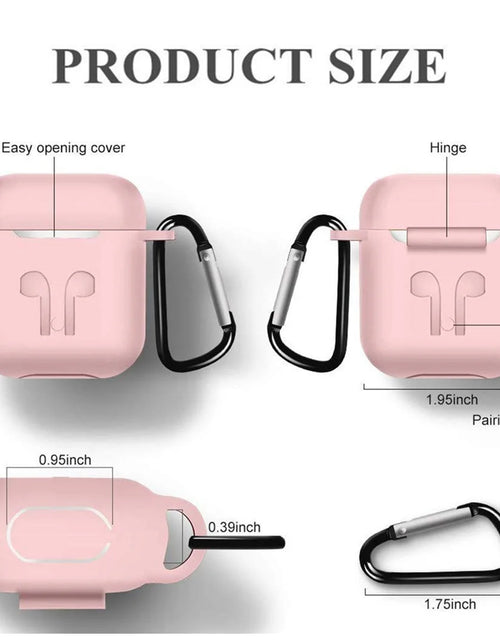 Load image into Gallery viewer, Baby Pink Airpods 1 &amp; 2 (Gen 2) Case Full Protective Silicone Cover Skin Apple Airpods Charging Case with Keychain (Pink)
