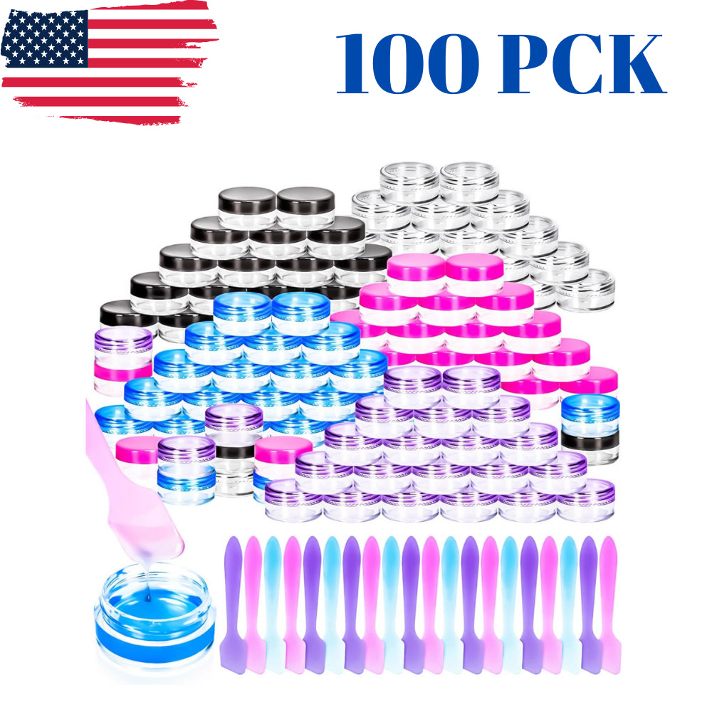 100-Piece 5G Cosmetic Sample Jars - Empty Small Containers for Makeup, Lip Balm