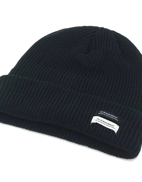 Load image into Gallery viewer, Autumn Winter Men&#39;S Ribbed Knit Skull Cap Women Beanie Cuff Hat with Tag Toque Dark Grey Orange White Black Blue-Green Pink
