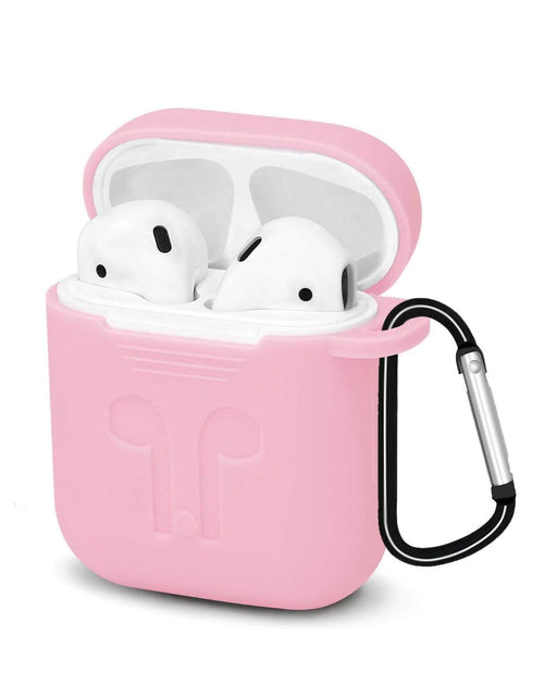 Load image into Gallery viewer, Baby Pink Airpods 1 &amp; 2 (Gen 2) Case Full Protective Silicone Cover Skin Apple Airpods Charging Case with Keychain (Pink)
