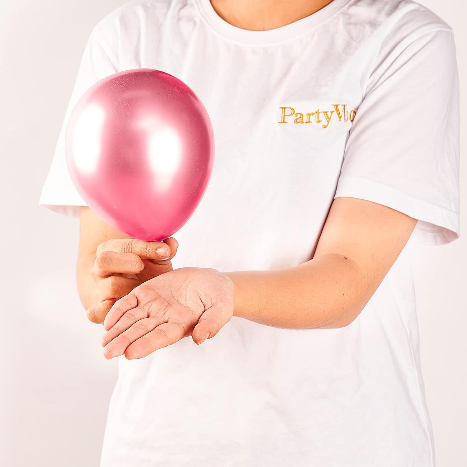 Metallic Dark Pink Balloons, 50 Pcs 5 Inch Pink Metallic Balloons, Metallic Pink Balloons for Balloon Garland or Balloon Arch as Birthday Party Decorations, Wedding Decorations, Pink-G104