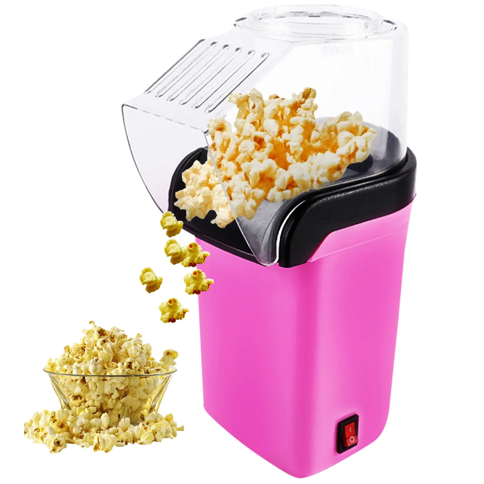 5Core Hot Air Popcorn Machine, 16 Cup, Electric Oil-Free Pop Corn Kernel Popper Bpa-Free Food Safe Pink