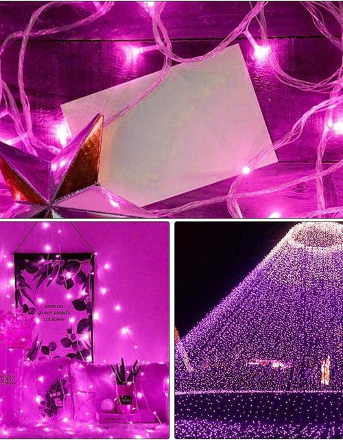 Load image into Gallery viewer, 100 Led Pink String Lights Outdoor Waterproof Valentines Day Decorations, 33 Ft Pink Led String Lights for Bedroom, 8 Modes Plug in Fairy Lights for Outside, Pink Room Decor
