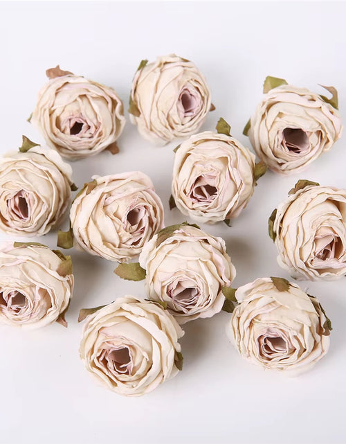 Load image into Gallery viewer, 5PCS Artificial Silk Rose Flowers Head Burnt Edge Rose Fake Flower DIY Wedding Decorations Home Crafts Scrapbook Accessories
