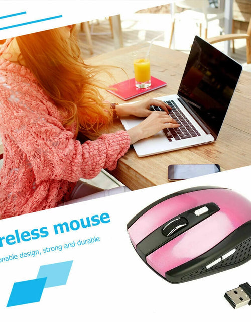 Load image into Gallery viewer, New 2.4Ghz Wireless USB Receiver Mouse Mice Computer Mouse Pink
