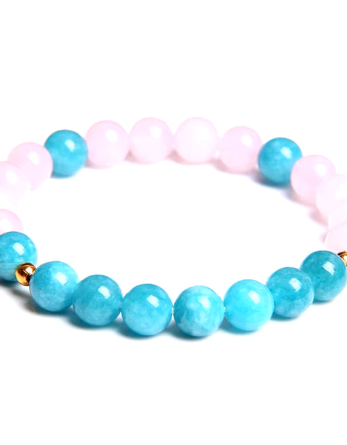 Load image into Gallery viewer, Women Girl Rose Pink Crystal Beads Bracelet for Ladies Natural Pink Rhodochrosite Rhodonite Stone Beads Bracelet Jewelry Gifts
