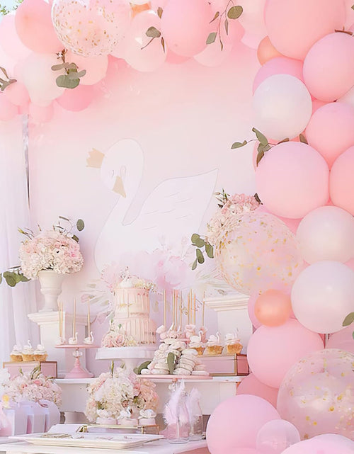 Load image into Gallery viewer, Pink Balloons Set, 60 Pcs Pink and White Balloons, Silver Metallic Balloons, Silver Confetti Balloons, Party Balloons, Latex Balloons, Birthday Party Decorations, Pink Party Decorations
