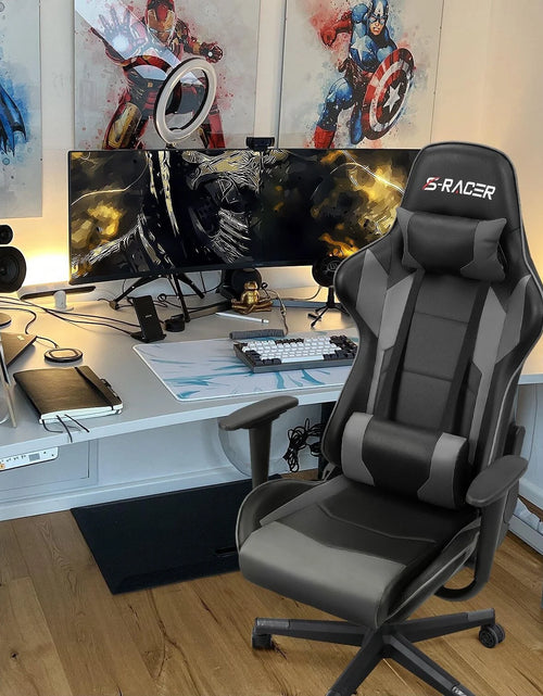Load image into Gallery viewer, Homall Ergonomic Faux Leather Adjustable Swivel Office Gaming Chair Pink
