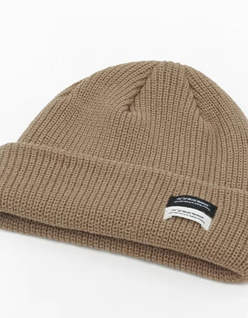 Load image into Gallery viewer, Autumn Winter Men&#39;S Ribbed Knit Skull Cap Women Beanie Cuff Hat with Tag Toque Dark Grey Orange White Black Blue-Green Pink

