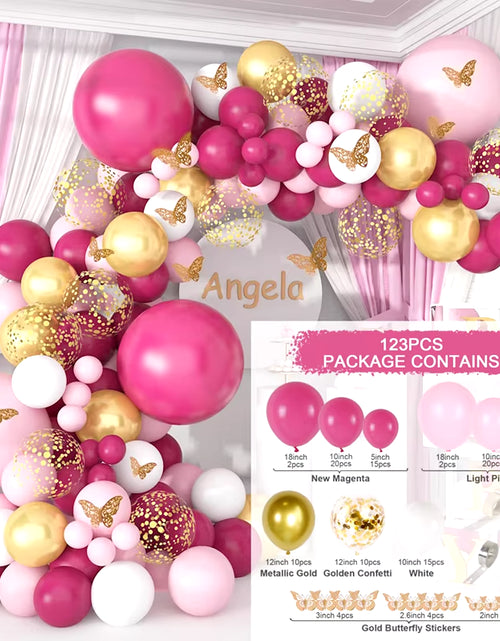 Load image into Gallery viewer, Pink Balloon Garland Arch Kit Wedding Birthday Party Decoration Baby Shower Girl Confetti Latex Pink Balloon Birthday Decor

