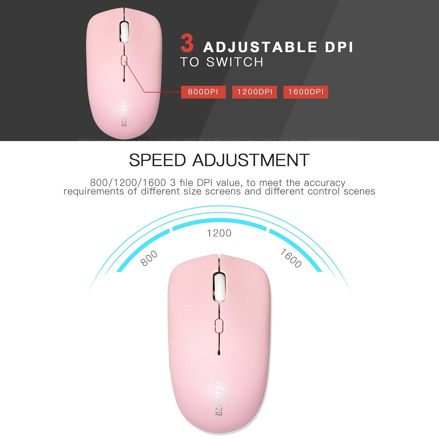 Wireless Keyboard and Mouse Combo, Full Size Wireless Keyboard and Mouse, 2.4G Wireless Keyboard and Mouse Set for PC, Laptop, Windows, Desktop (Pink)