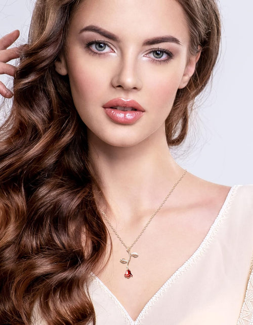 Load image into Gallery viewer, Gold Rose Pendant Necklace for Women - Aesthetic, Preppy Jewelry for Teen Girls and Women - Dainty Gold Necklace for Women - Gold Necklace for Women Trendy - 14K Gold Necklace for Women
