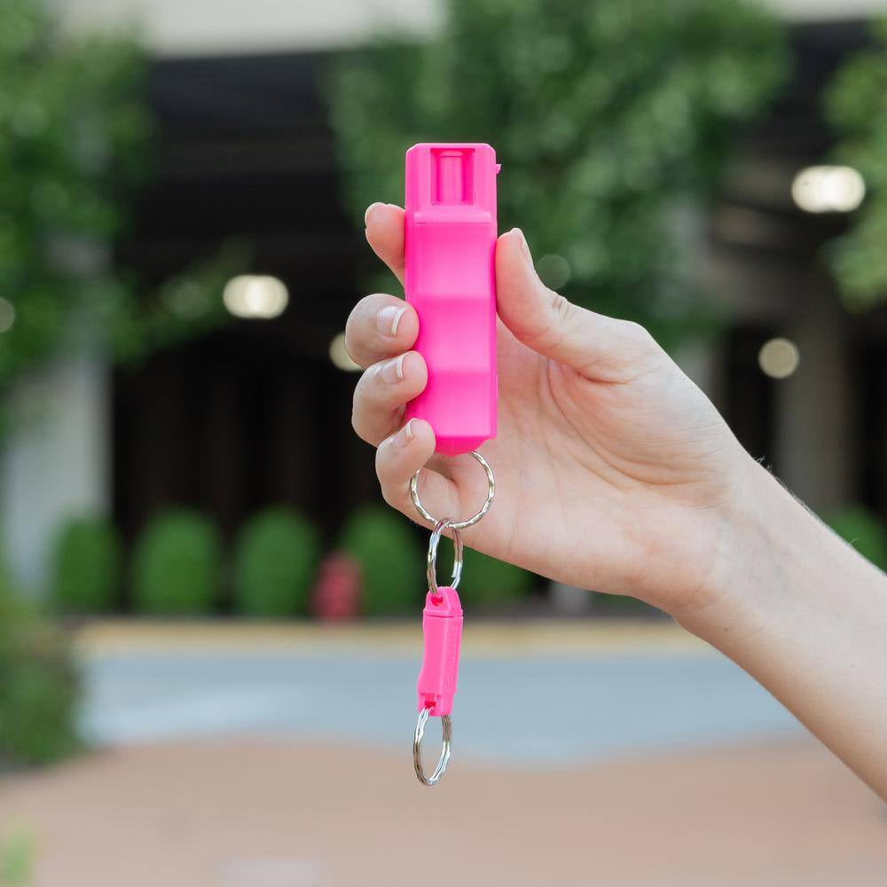 Pink Key Case Pepper Spray with Quick Release