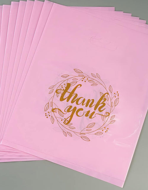 Load image into Gallery viewer, 100 Pieces 12X15 Thank You Merchandise Bags Party Gift Bags Candy Bags for Boutique, Retail, Gift Bags, Clothes, Party Favors (Pink/Gold)
