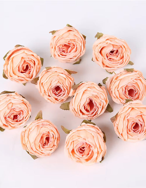 Load image into Gallery viewer, 5PCS Artificial Silk Rose Flowers Head Burnt Edge Rose Fake Flower DIY Wedding Decorations Home Crafts Scrapbook Accessories
