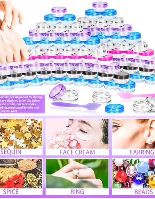 Load image into Gallery viewer, 100-Piece 5G Cosmetic Sample Jars - Empty Small Containers for Makeup, Lip Balm
