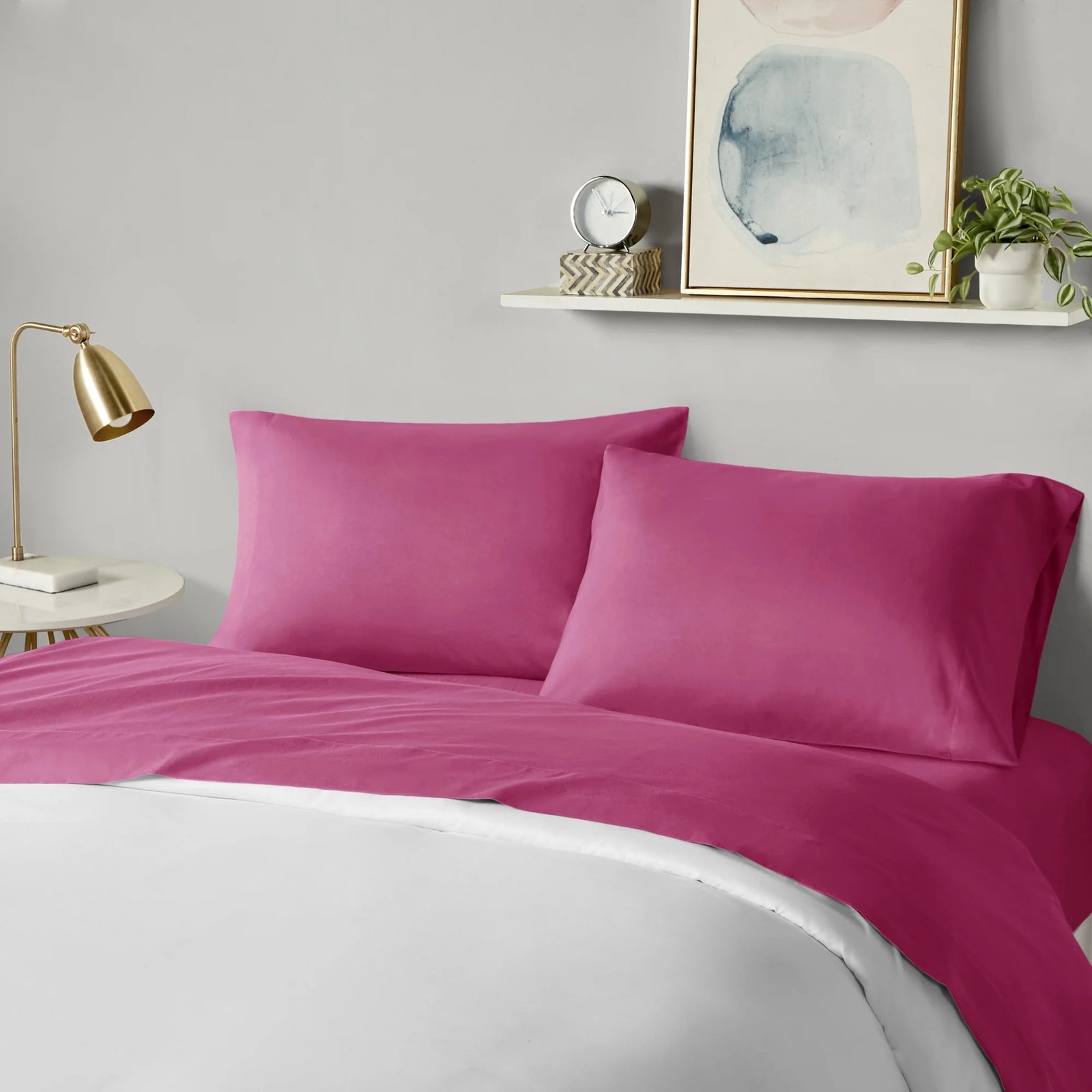 Microfiber Sheet Set , Full, Pink