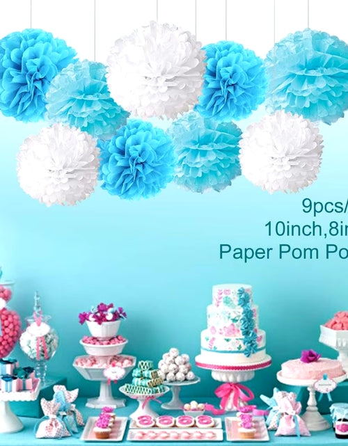Load image into Gallery viewer, 9Pcs/Set Tissue Paper Pompoms Happy Birthday Decoration Paper Pom Poms Balls Flowers Home Decor for Wedding Party Supplies
