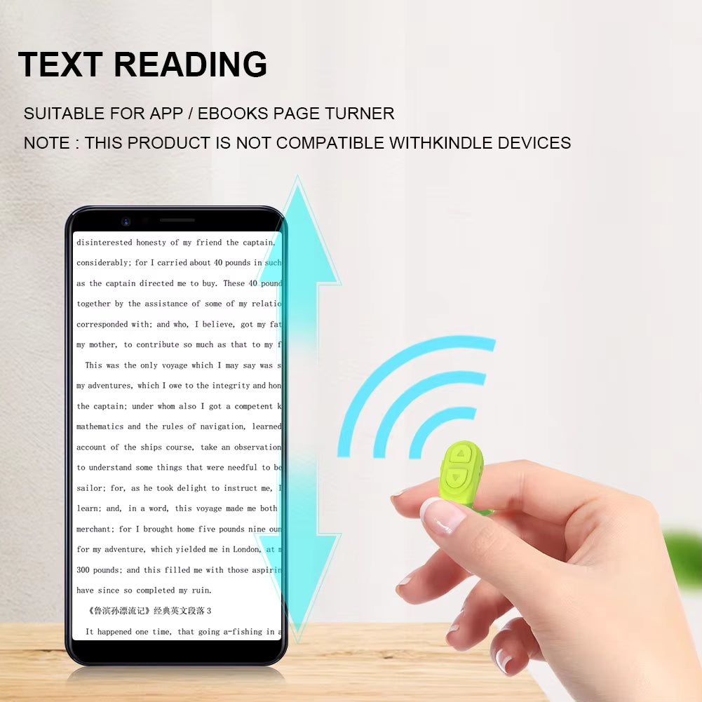 For Tiktok Scrolling Ring Wireless Camera Shutter Selfie Button Bluetooth-Compatible for TIK Tok Ring with Stand for Iphone Ipad