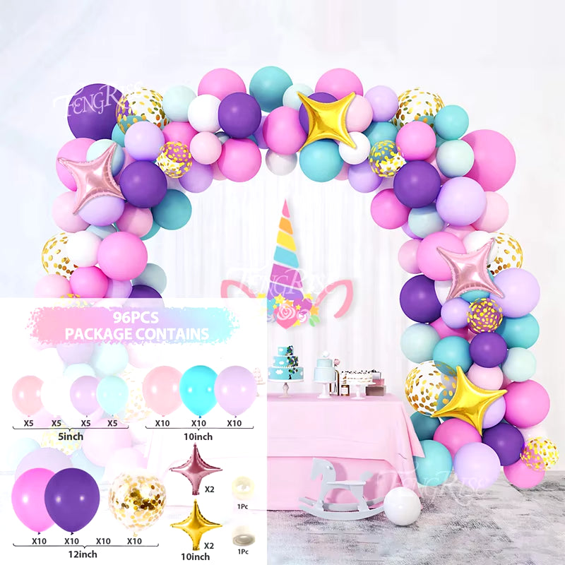 Pink Balloon Garland Arch Kit Wedding Birthday Party Decoration Baby Shower Girl Confetti Latex Pink Balloon Birthday Decor