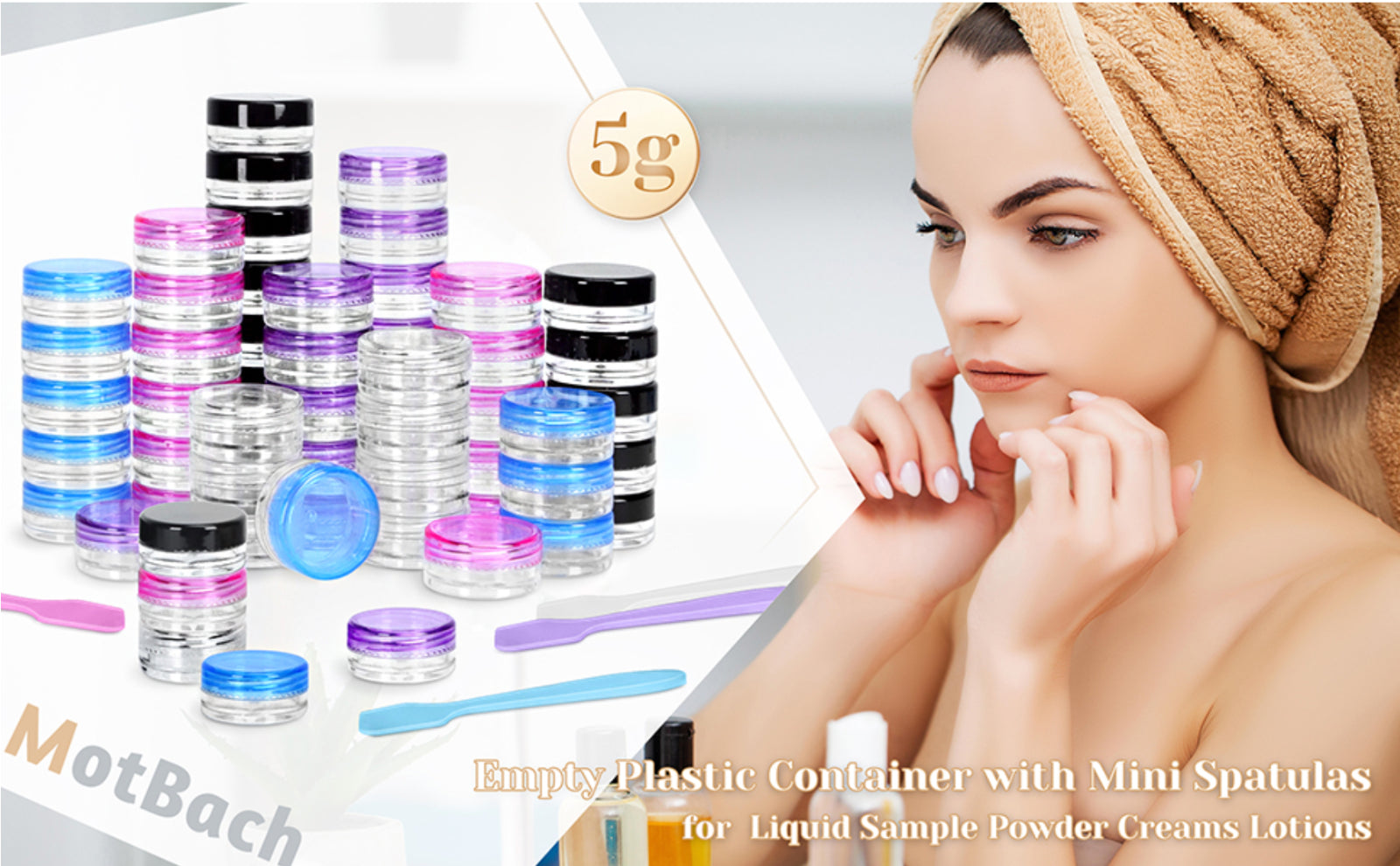 100-Piece 5G Cosmetic Sample Jars - Empty Small Containers for Makeup, Lip Balm