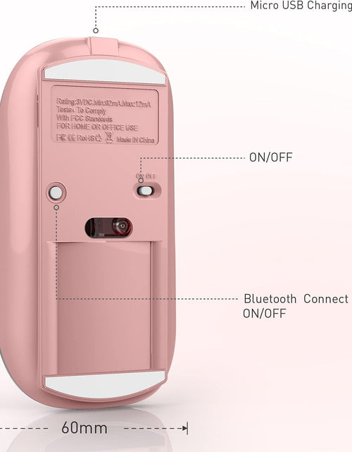 Load image into Gallery viewer, Bluetooth Mouse for Ipad Pro Ipad Air Mac Macbook Pro Macbook Air Macbook Wireless Mouse Laptop Chromebook Win8/10/11 HP DELL PC (Pink)
