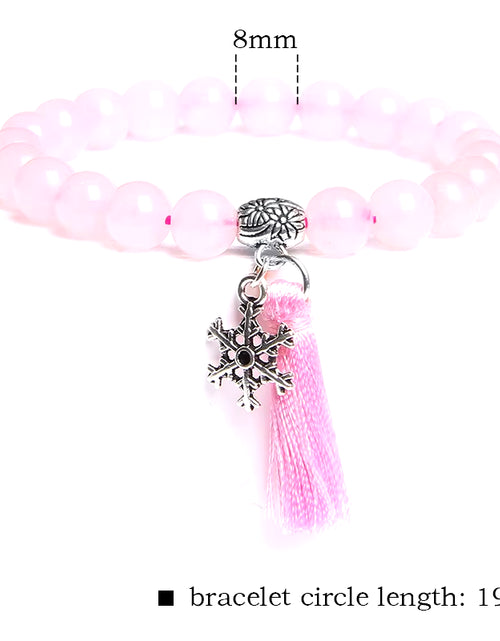 Load image into Gallery viewer, Women Girl Rose Pink Crystal Beads Bracelet for Ladies Natural Pink Rhodochrosite Rhodonite Stone Beads Bracelet Jewelry Gifts
