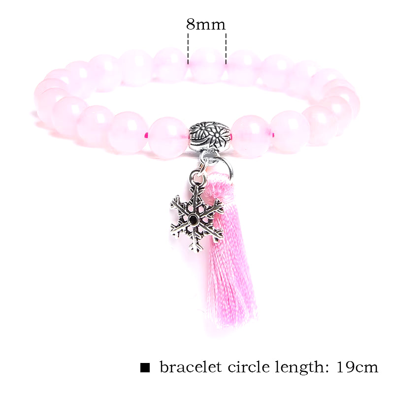 Women Girl Rose Pink Crystal Beads Bracelet for Ladies Natural Pink Rhodochrosite Rhodonite Stone Beads Bracelet Jewelry Gifts