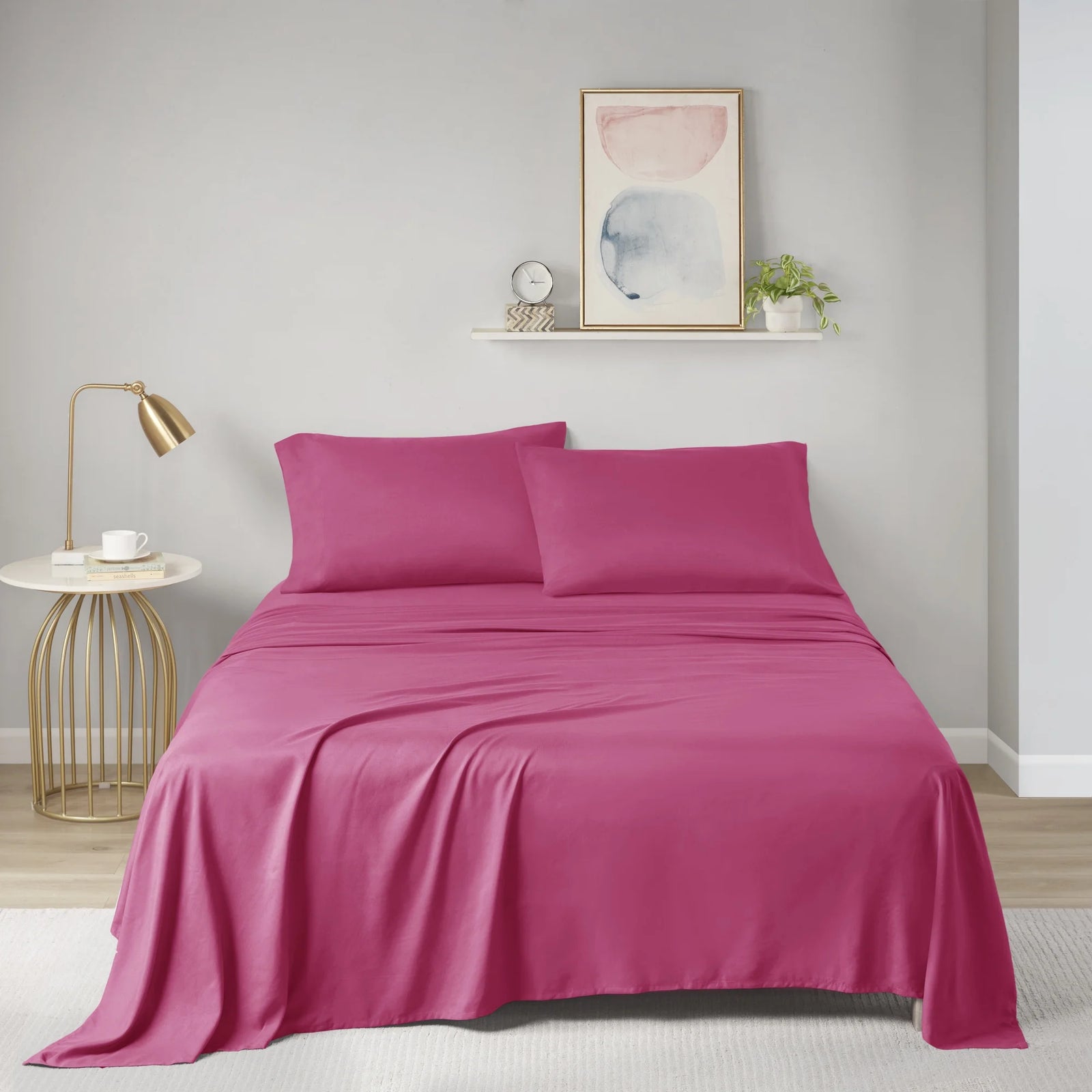 Microfiber Sheet Set , Full, Pink