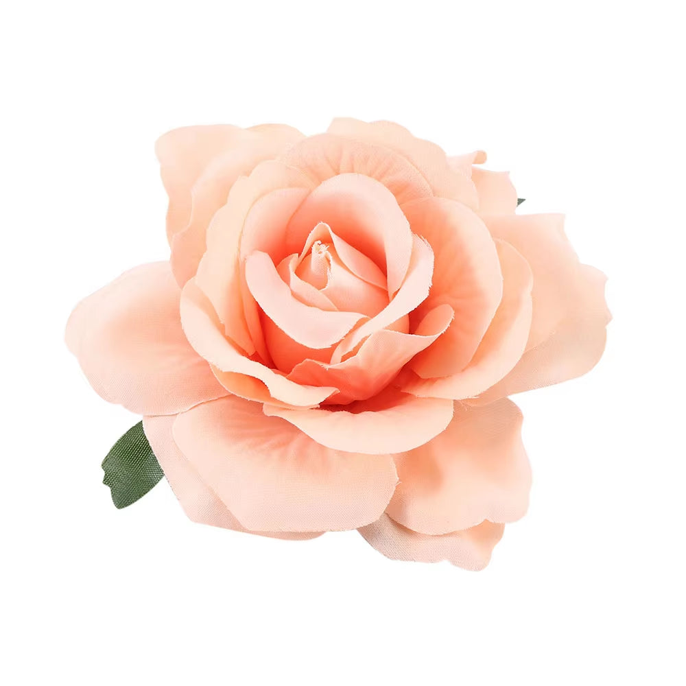 DIY Headdress Hair Accessories for Bridal Wedding Flocking Cloth Red Rose Flower Hairpin Hair Clip Wedding Party Accessories