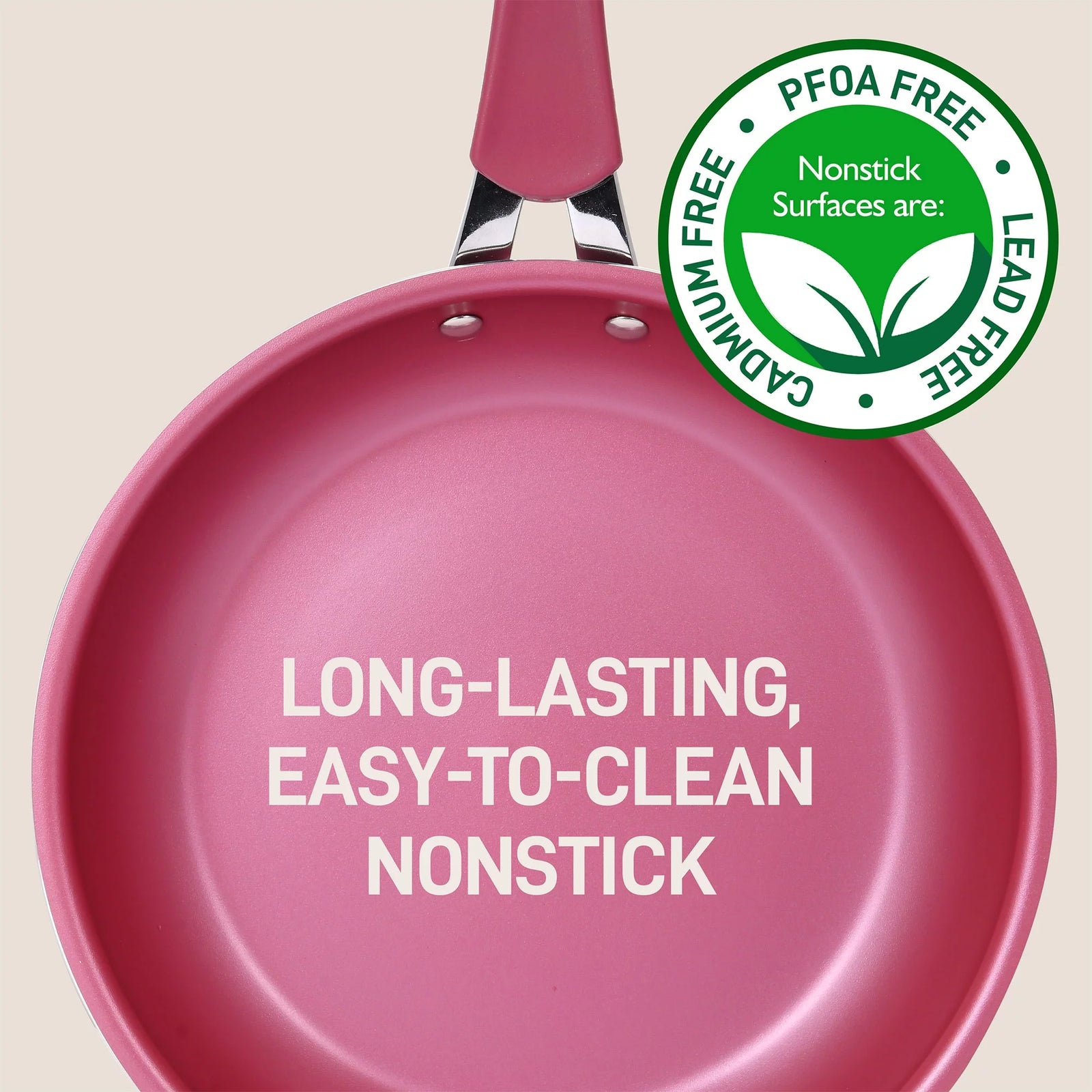 Nonstick Cooking Cookware Pots & Pans, 20 Pieces, Marron Pink