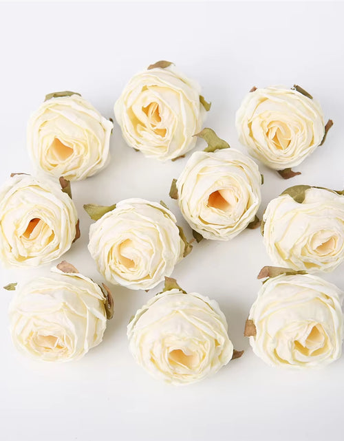 Load image into Gallery viewer, 5PCS Artificial Silk Rose Flowers Head Burnt Edge Rose Fake Flower DIY Wedding Decorations Home Crafts Scrapbook Accessories
