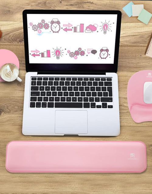 Load image into Gallery viewer, Memory Foam Set Wrist Rest Pad &amp; Mouse Wrist Rest Support,Ergonomic Design for Office,Home,Laptop,Desktop Computer,Gaming Keyboard - Pink
