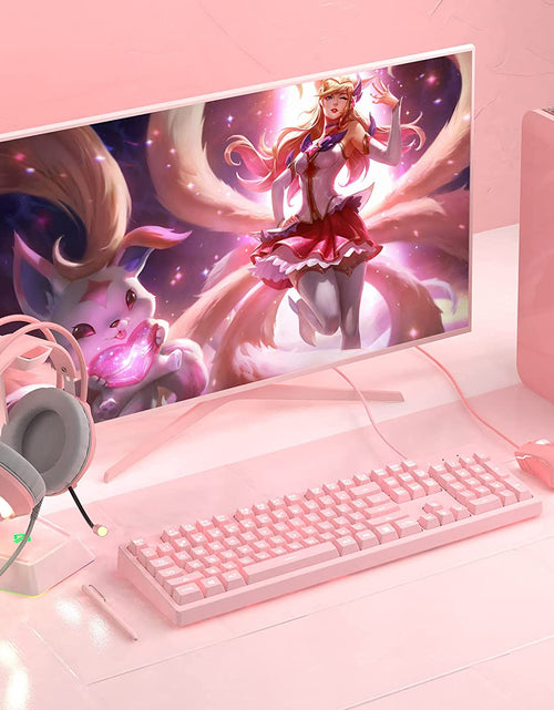 Load image into Gallery viewer, AJ52 RGB Wired Gaming Mouse, 7 Programmable Buttons, Computer Mice with RGB Lighting, 200-4800 DPI Adjustable, for Pc/Laptop (Pink)

