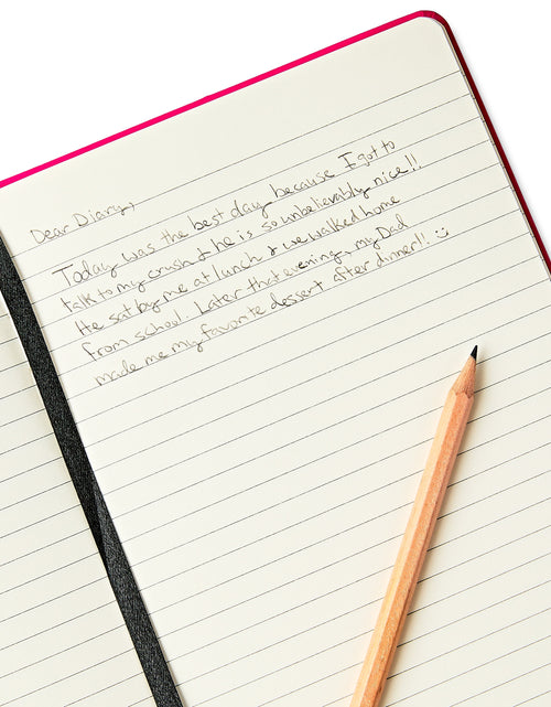 Load image into Gallery viewer, Neon Leatherette Journal, 160 Lined Paper Pages, Pink, All Ages
