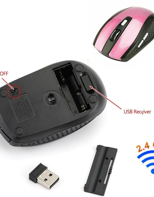 Load image into Gallery viewer, New 2.4Ghz Wireless USB Receiver Mouse Mice Computer Mouse Pink
