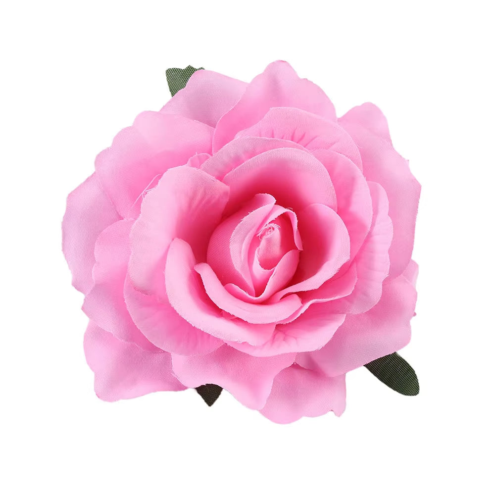 DIY Headdress Hair Accessories for Bridal Wedding Flocking Cloth Red Rose Flower Hairpin Hair Clip Wedding Party Accessories