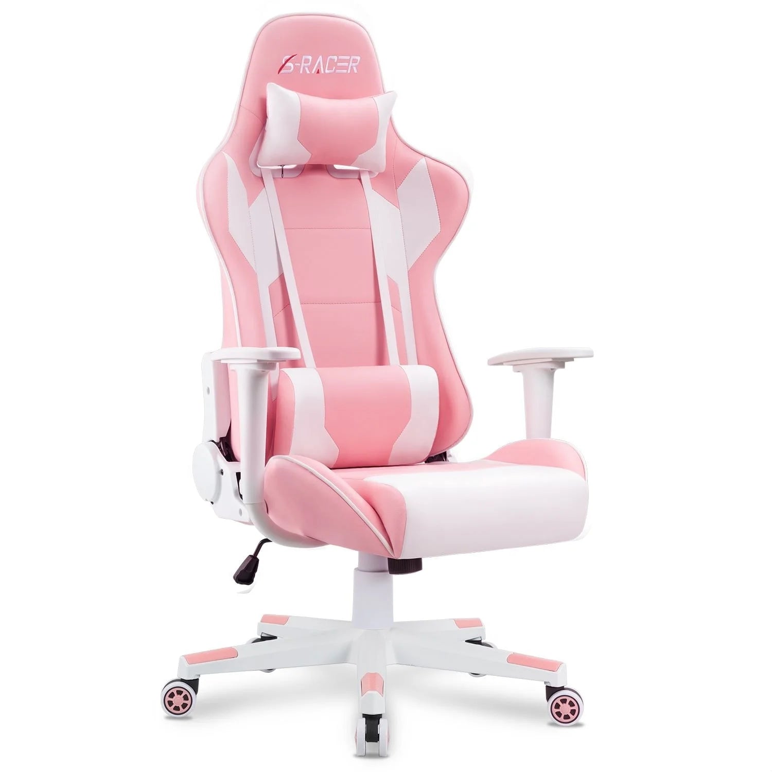Homall Ergonomic Faux Leather Adjustable Swivel Office Gaming Chair Pink