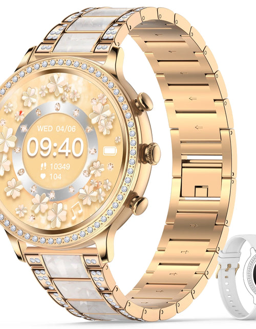 Load image into Gallery viewer, Women&#39;S Smart Watch Calling Watch Android Smart Watch with Call, Text and Camera Smart Watch for Android Devices, Gold
