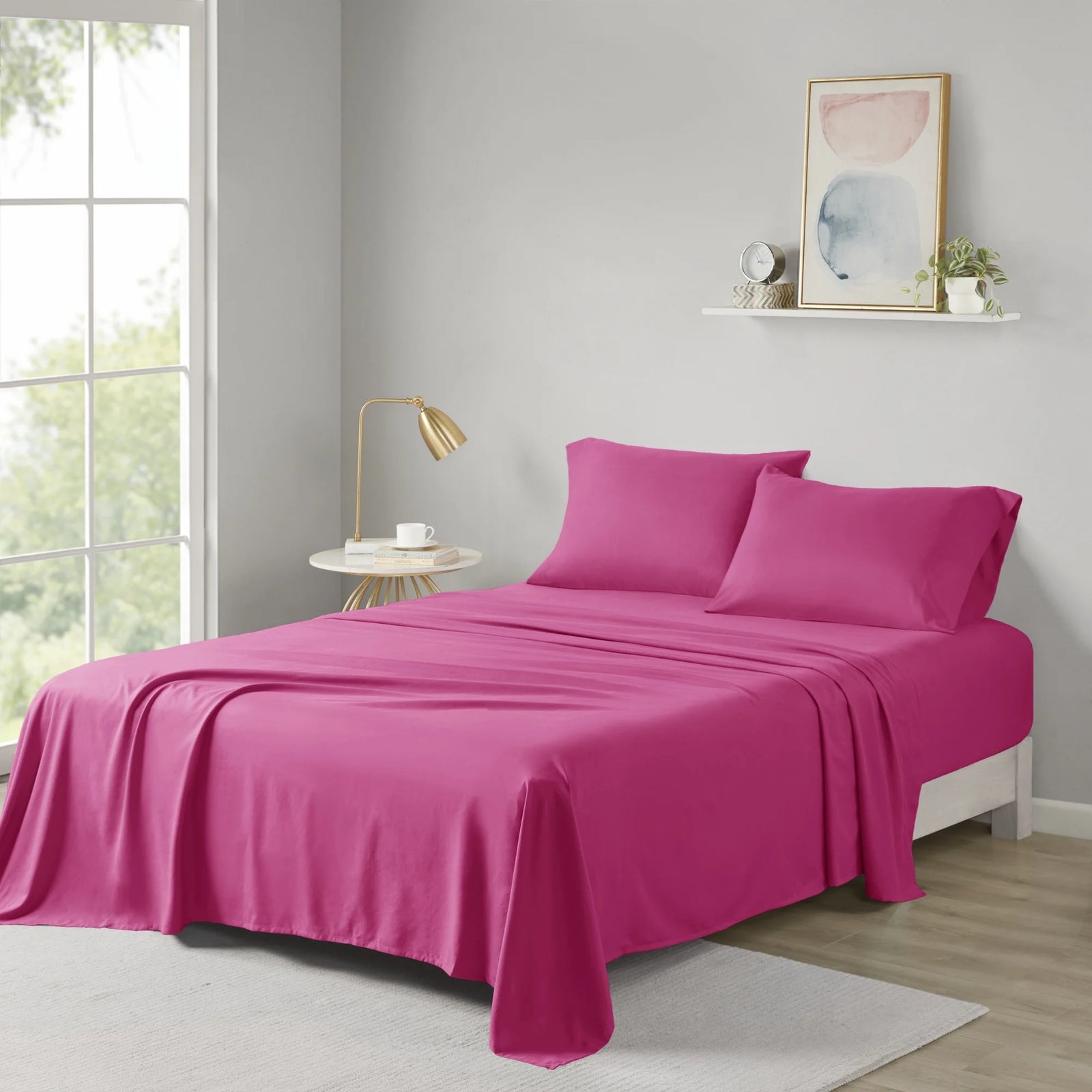 Microfiber Sheet Set , Full, Pink