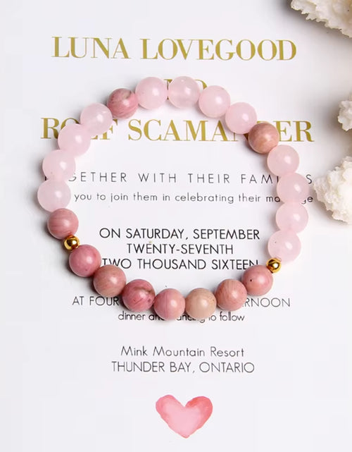 Load image into Gallery viewer, Women Girl Rose Pink Crystal Beads Bracelet for Ladies Natural Pink Rhodochrosite Rhodonite Stone Beads Bracelet Jewelry Gifts
