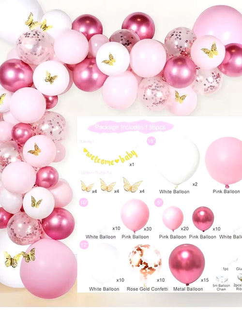 Load image into Gallery viewer, Pink Balloon Garland Arch Kit Wedding Birthday Party Decoration Baby Shower Girl Confetti Latex Pink Balloon Birthday Decor
